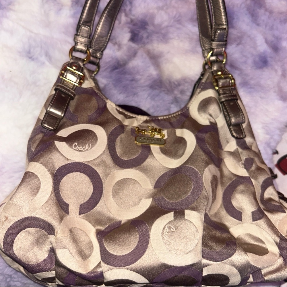 Coach Metallic Brown and Tan Shoulder Bag